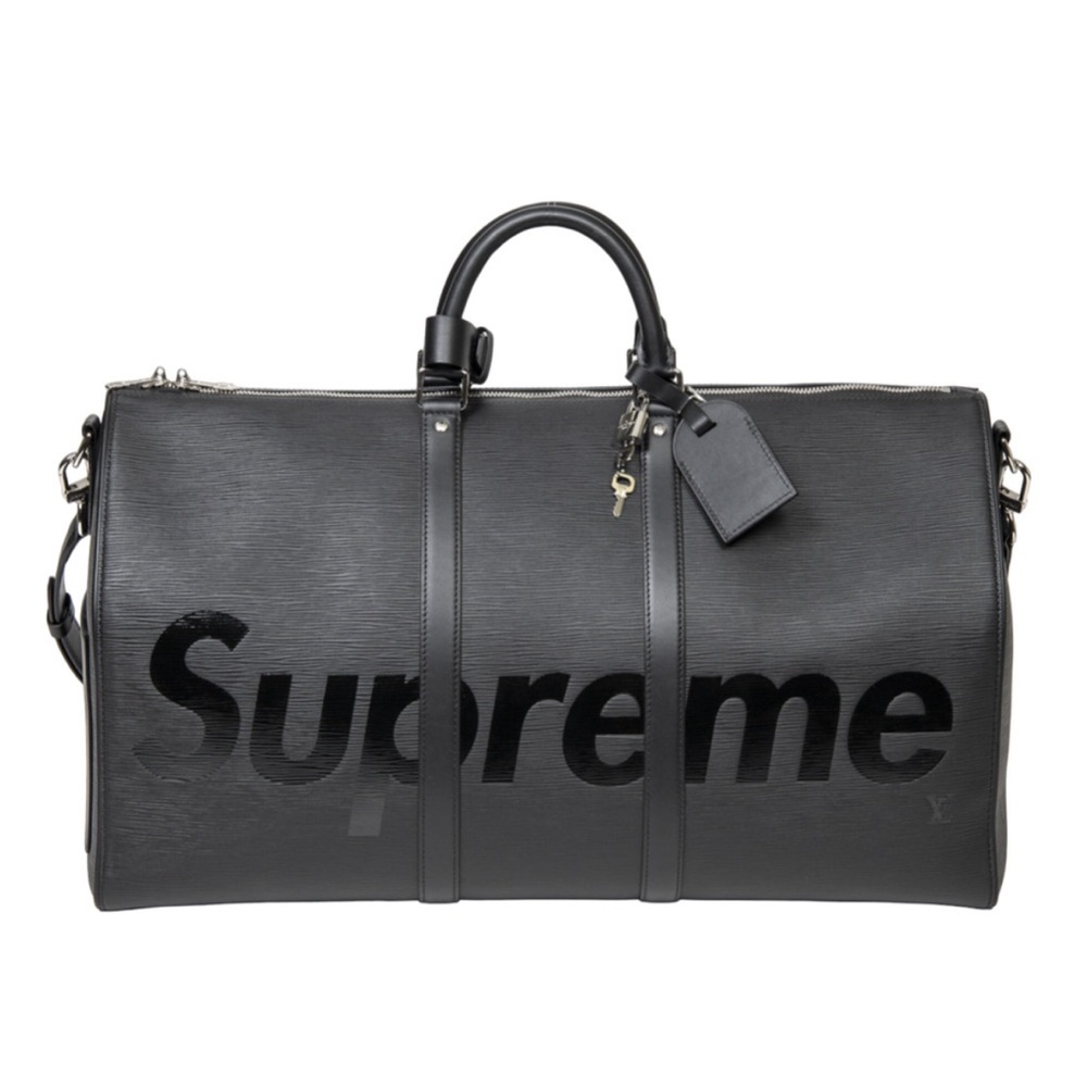 Louis Vuitton Keepall Bandouliere 55 Supreme Black Epi Travel Duffle Bag